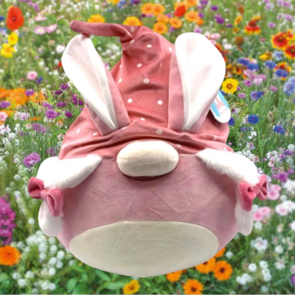 New Squishmallow 12” Yancy the Gnome Pink Soft Pillow Stuffed Plush Easter Toy